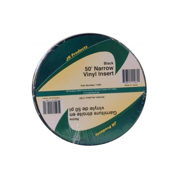 Jr Products 50FT NARROW VINYL INSERT - BLACK 11261 - main